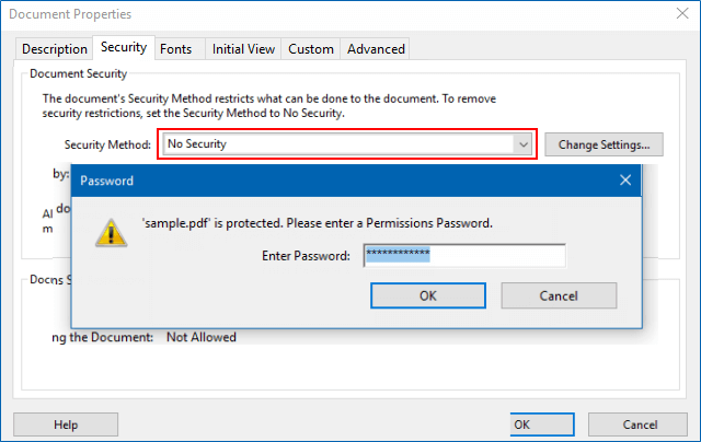 remove security from pdf without password