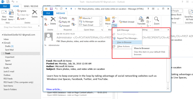 view which are unreplied emails in outlook