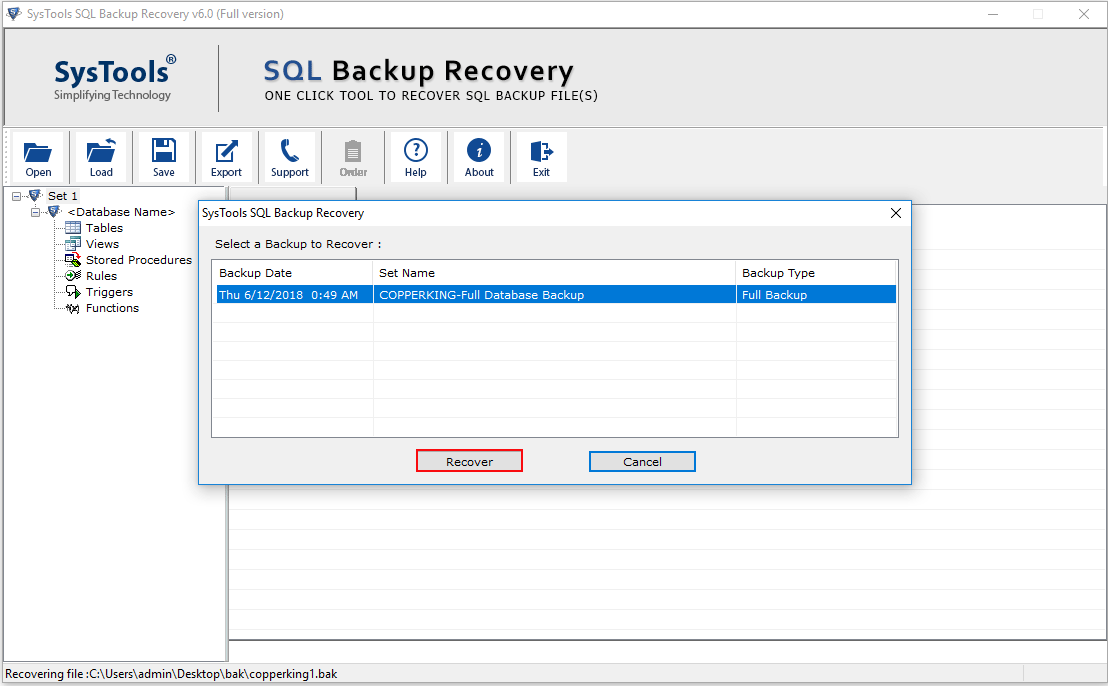 Recover Sql Database From Backup File Restore Corrupted Bak File 8588