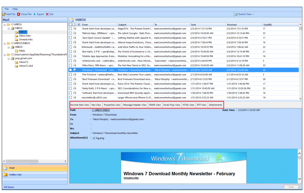 open mbox file in outlook 2013