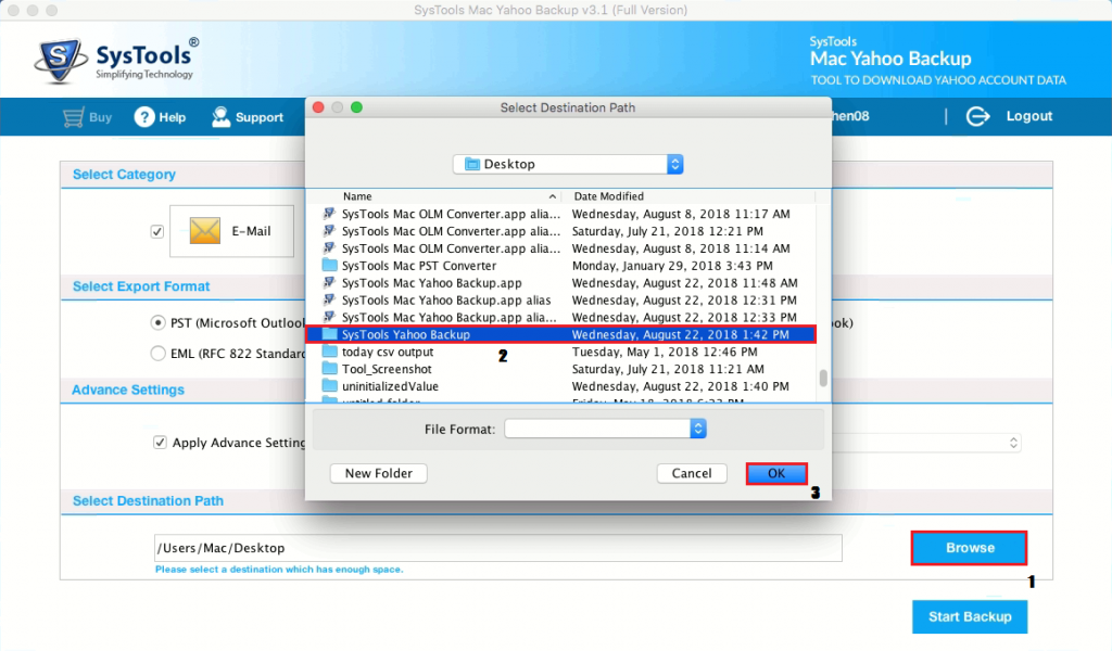 how to backup yahoo mail to hard drive