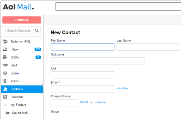 Select the contacts Option