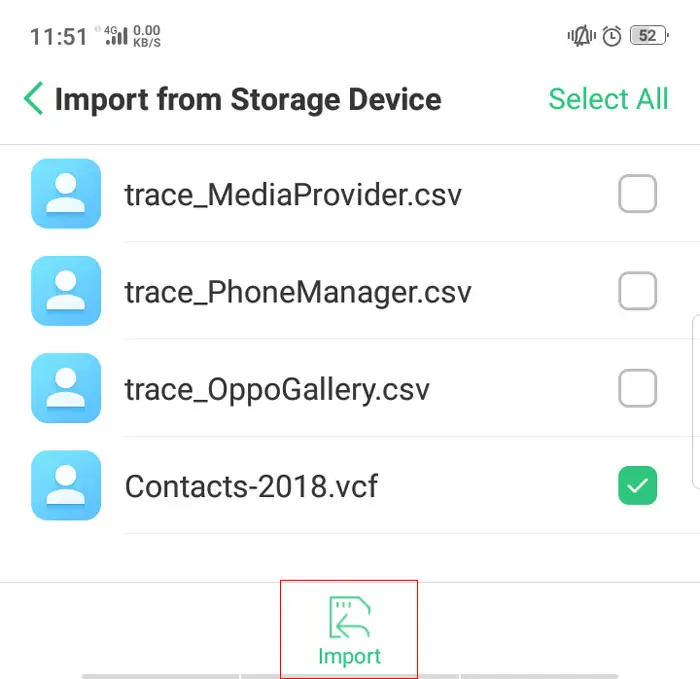 import contacts from excel to phone