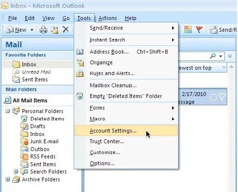 repair outlook profile