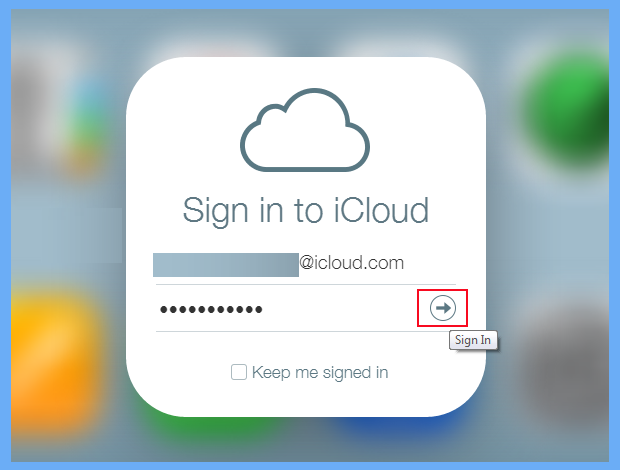 log into iCloud account