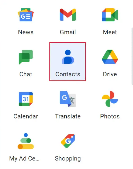 gmail contact option