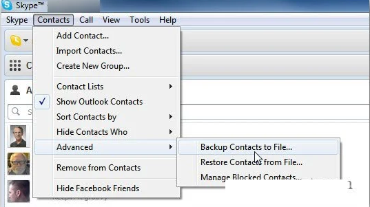 import Outlook contacts to Skype