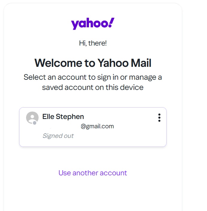 login yahoo mail account