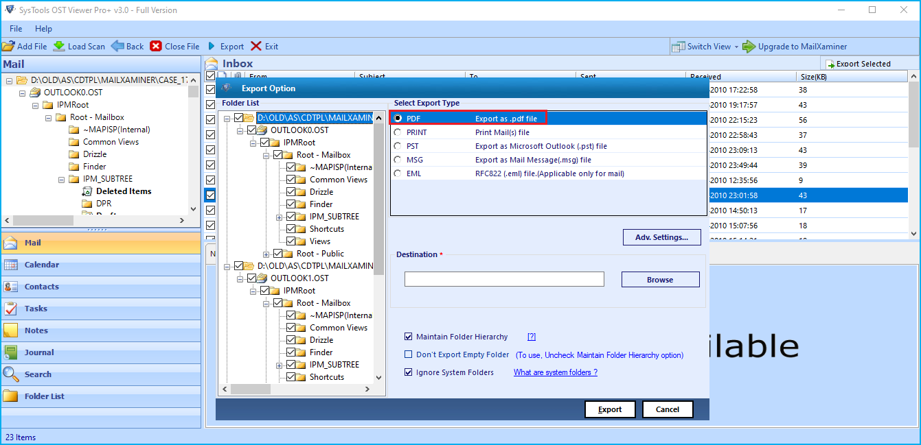 Export OST Files into Multiple Formats
