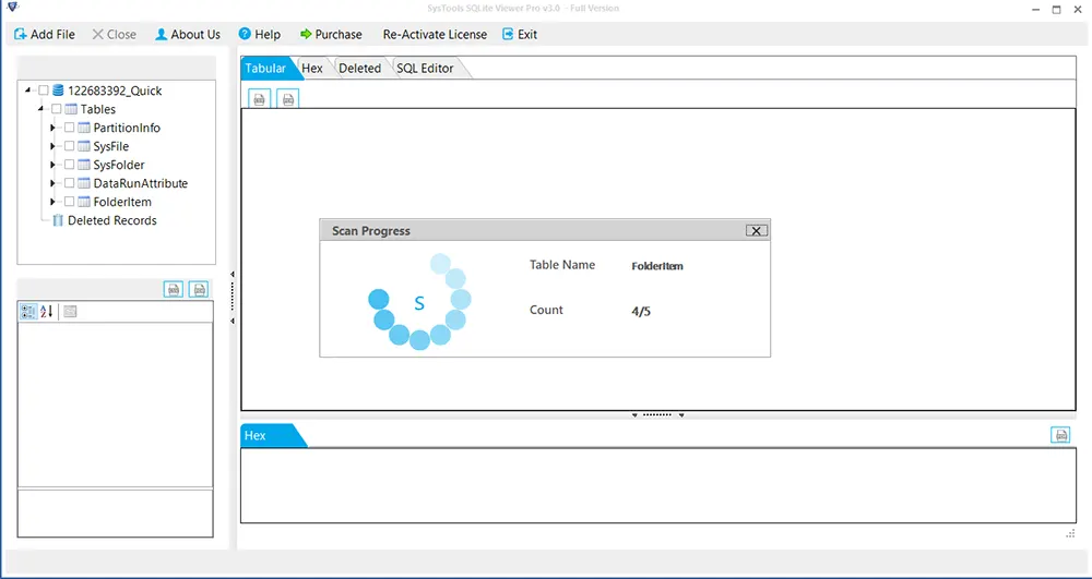 Scan SQLite File