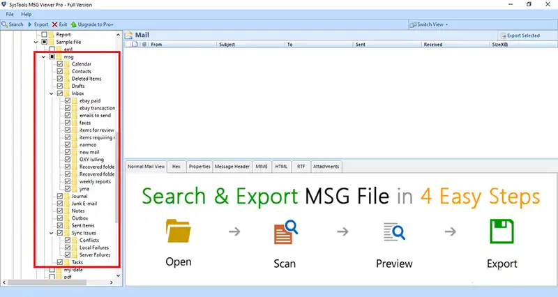 MSG Datei durchsuchen